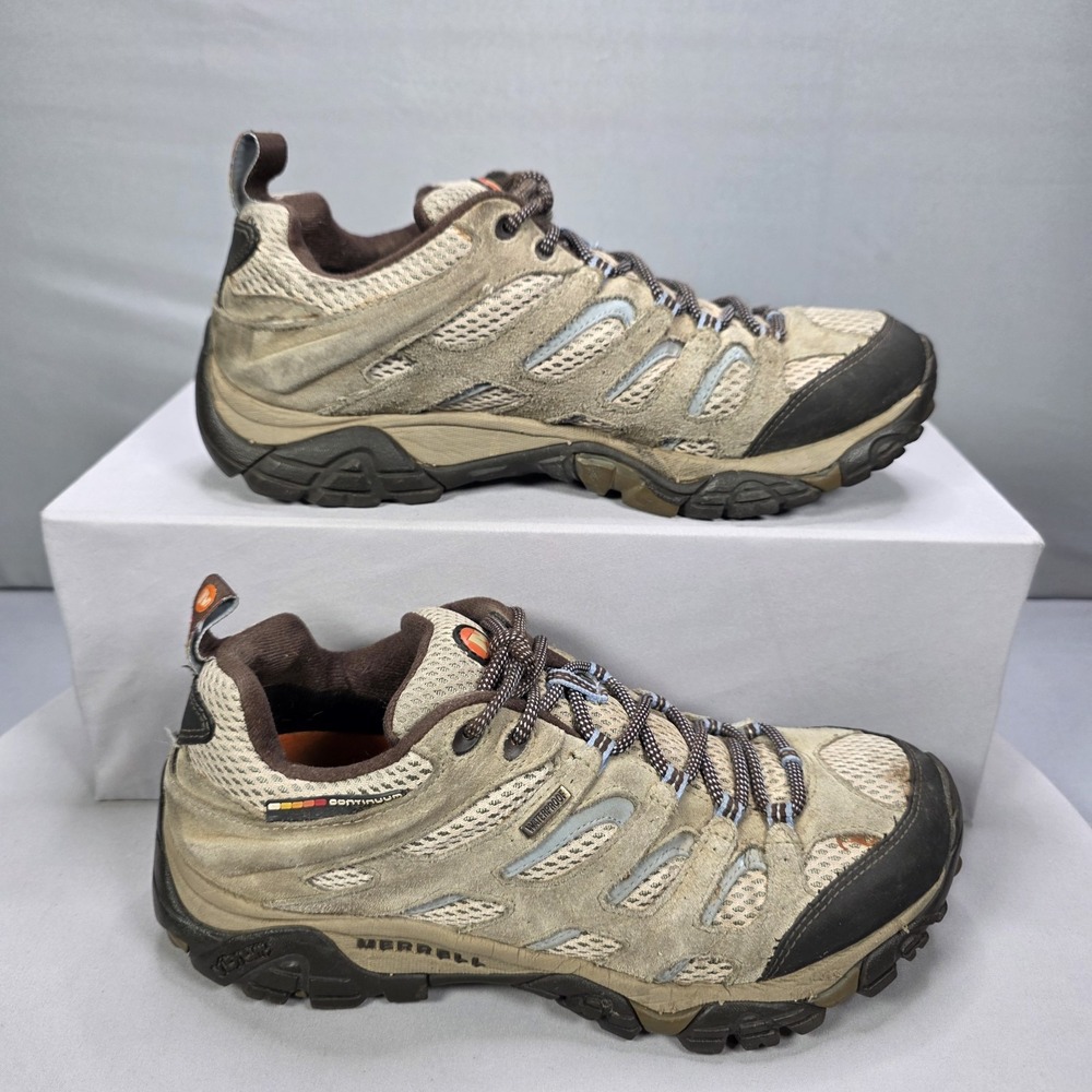 Merrell Moab Waterproof Hiking Shoes Women's 10 Dusty Olive Suede Low Top J88796